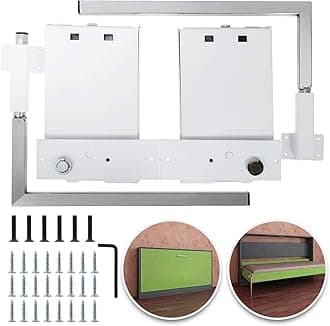 Happybuy Murphy Mounting Wall Springs Mechanism Heavy Duty Support Hardware DIY Kit for Queen Twin Size Bed (Horizontal), White