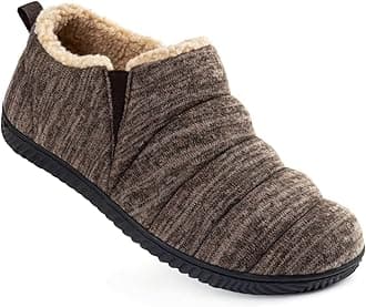 Zizor Men's Comfy Caterpillar Slippers Indoor Outdoor House Shoes, Warm Soft Knit Upper Fuzzy Fleece Lined Memory Foam Sole with Hard Bottom