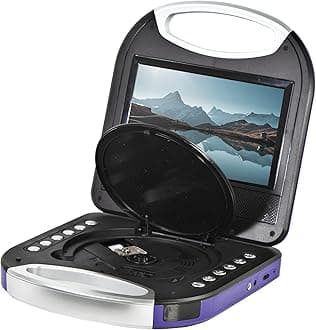 Magnavox MTFT750-PL Purple 7 Inch Portable DVD Player With Remote Control, And Car Adapter, TFT Screen, CD Player