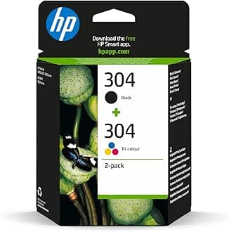 304 Tri-colour and Black Original Ink Cartridge 3JB05AE, 2 Count (Pack of 1)