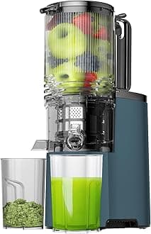 Cold Press Juicer, 5.8" Wide Feed Chute Juice Extractor Machine with 400W, High Juice Yield, Slow Masticating Juicer for Whole Vegetables & Fruits, Premium Silver