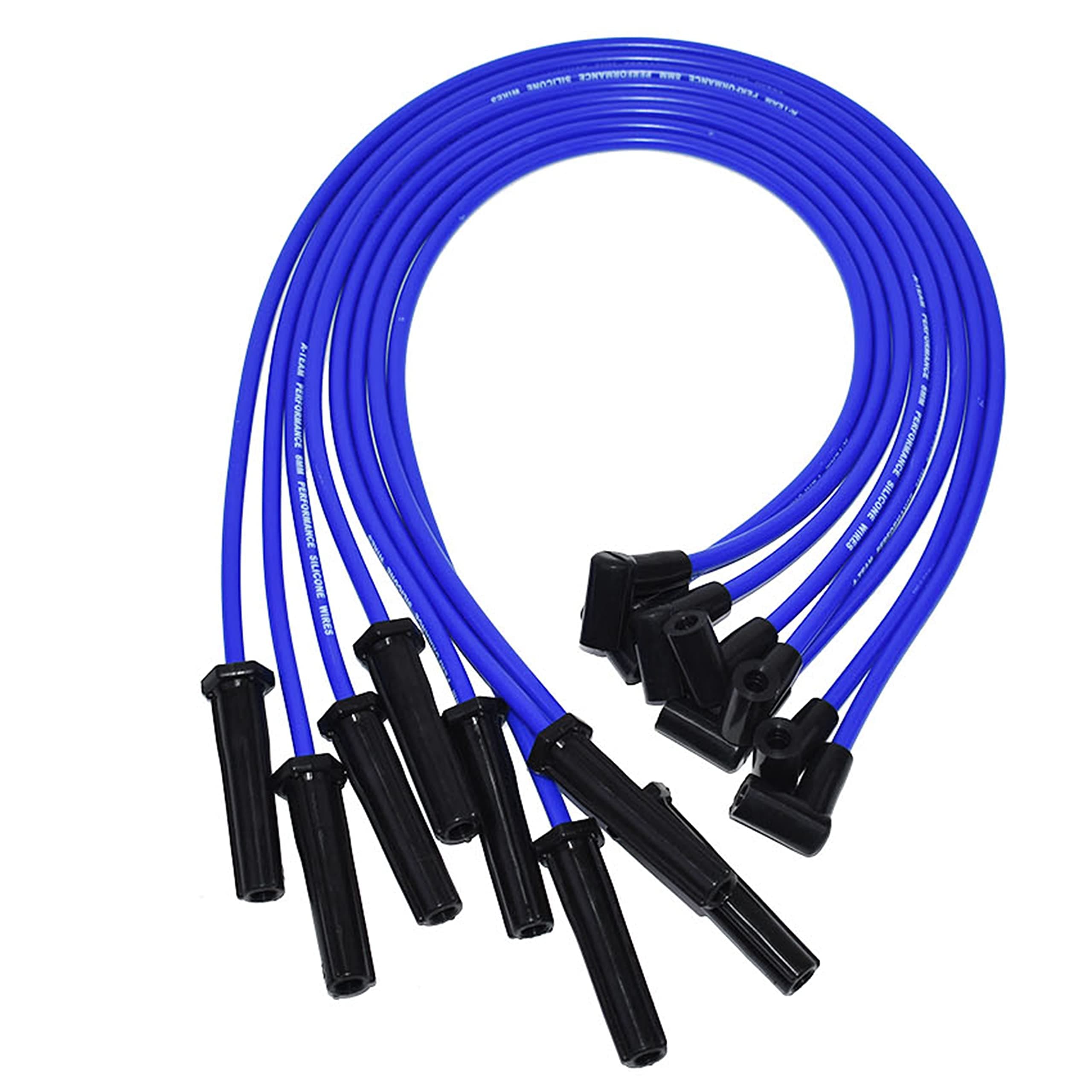 A-Team Performance Silicone Spark Plug Wire Set FE Block - Low-Resistance Sparkplug Wire Set - Compatible with Ford FE 360, 390 & 460 Engines - Blue, 8.0 mm, Pack of 1