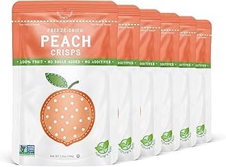 Nature's Turn Freeze-Dried Fruit Snacks, Peach Crisps, Pack of 6 (1.2 oz Each)