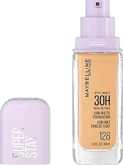 Super Stay Lumi-Matte Foundation, Lightweight and Buildable Full Coverage Foundation Makeup For Up To 30HR Wear, 128, 1 Count