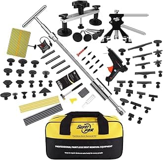 PDR AUTO Paintless Dent Repair Kits 100PCS Car Dent Removal Tools Come with 4 Kinds of Dent Puller and All Glue Tabs Removing Big dents Small Dents,Dings, Creases and Hail Damage All Without Painting