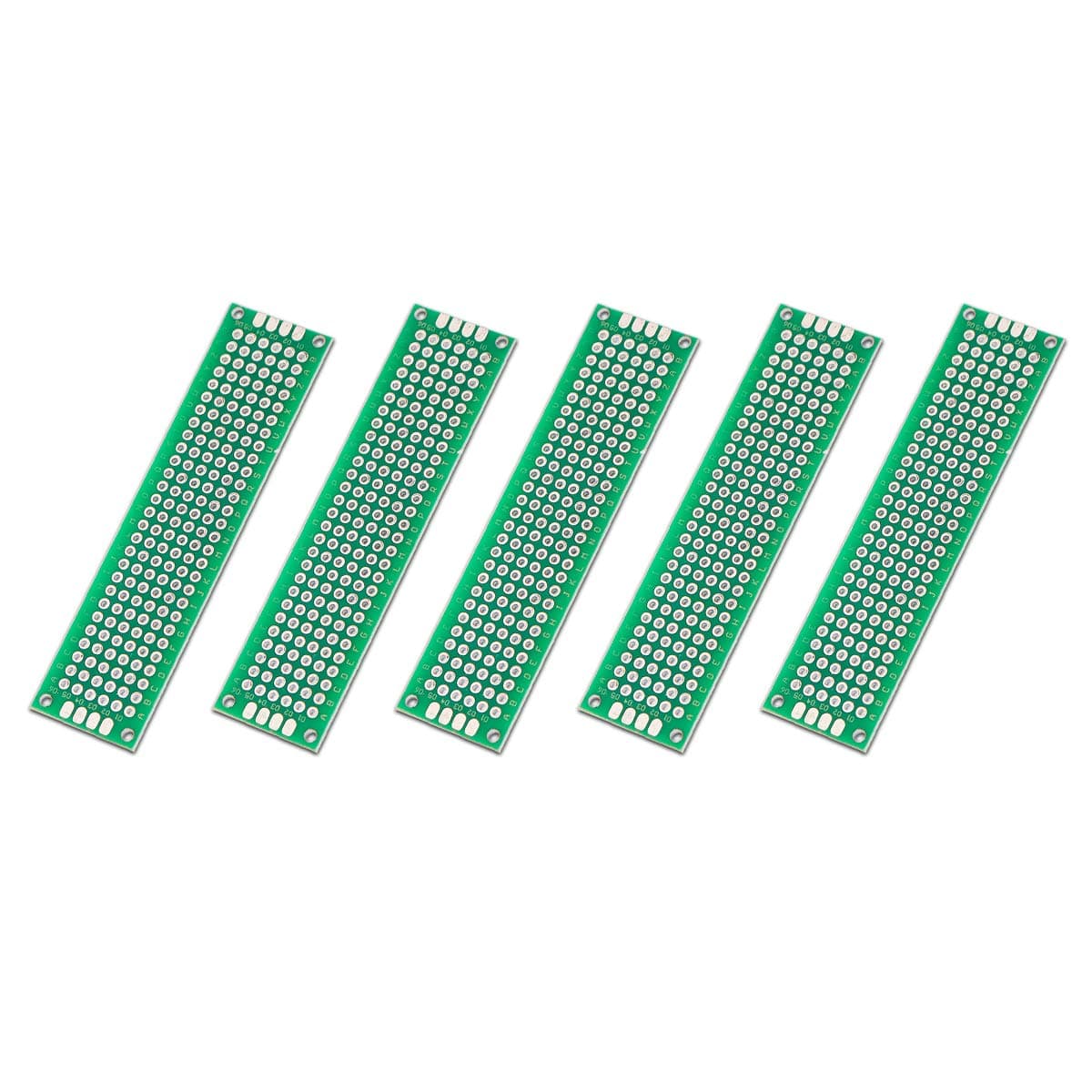 Electronicspices 2 x 8 cm Universal PCB Prototype Board Double-Side Green-5pcs