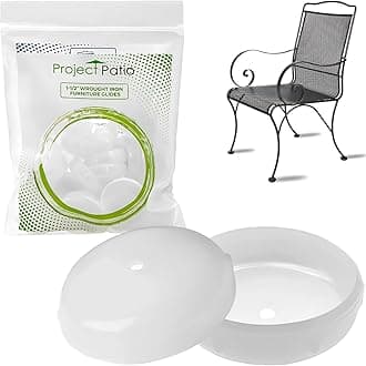 Project Patio - 1-1/2" Wrought Iron Patio Furniture Feet Caps (24-Pack), Chair Leg Floor Protector Replacements for Outdoor Metal Tables and Chairs
