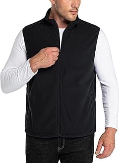Men's Fleece Gilets Lightweight Sleeveless Jacket Vest Windproof Bodywarmer Outerwear Golf Gilet With Zip Pockets for Hiking Cycling Running