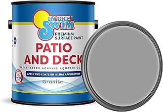 In The Swim Patio and Deck Paint - Granite - Water Based Acrylic Coating - For Sprayed, Patterned, or Bare Concrete Surfaces - 1 Gallon