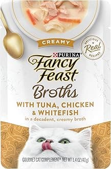 Purina Limited Ingredient Wet Cat Food Complement, Broths Creamy With Tuna, Chicken & Whitefish - (16) 1.4 oz. Pouches