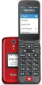 LIVELY Jitterbug Flip2 - Flip Cell Phone for Seniors - Not Compatible with Other Wireless Carriers - Must Be Activated Phone Plan - No SIM Needed - Red Flip Phone