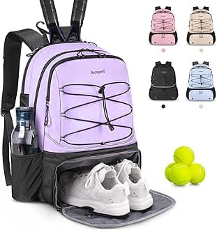 Arcoyard Tennis Bag Holds 2 Rackets, Professional Tennis Bags for Women, Tennis Backpack with Ventilated Shoe Compartment
