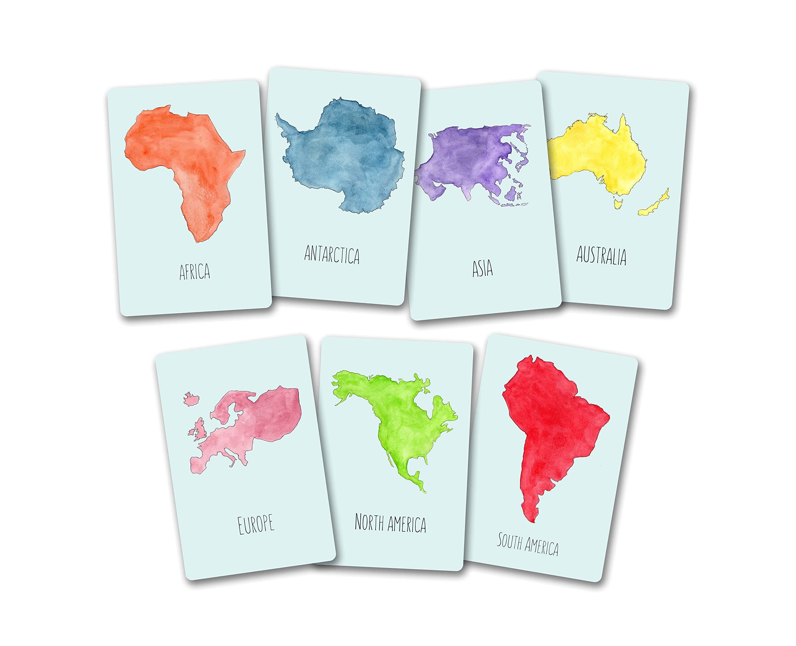 7 Continents Flash Cards