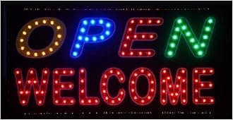 Bolton LED Light Display Signboard - Open Welcome