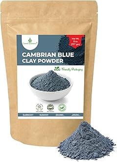 Cosmic Element Cambrian Blue Clay Mask Powder | Blue Cambrian Clay from Russia for Face, Hair & Body | Natural Blue Clay Mask for Exfoliating & Detoxifying Care | Gentle Mineral Formula (8 oz)