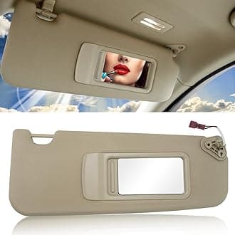 Jaronx Compatible with BMW Sun Visor for 3 Series E90 E91/ X1 E84, Right Passenger Side Sunvisor with Mirror for BMW E90/E91 2005-2011/E84 2009-2015, Sun Visor Replacement 51167252009 (Beige, Right)