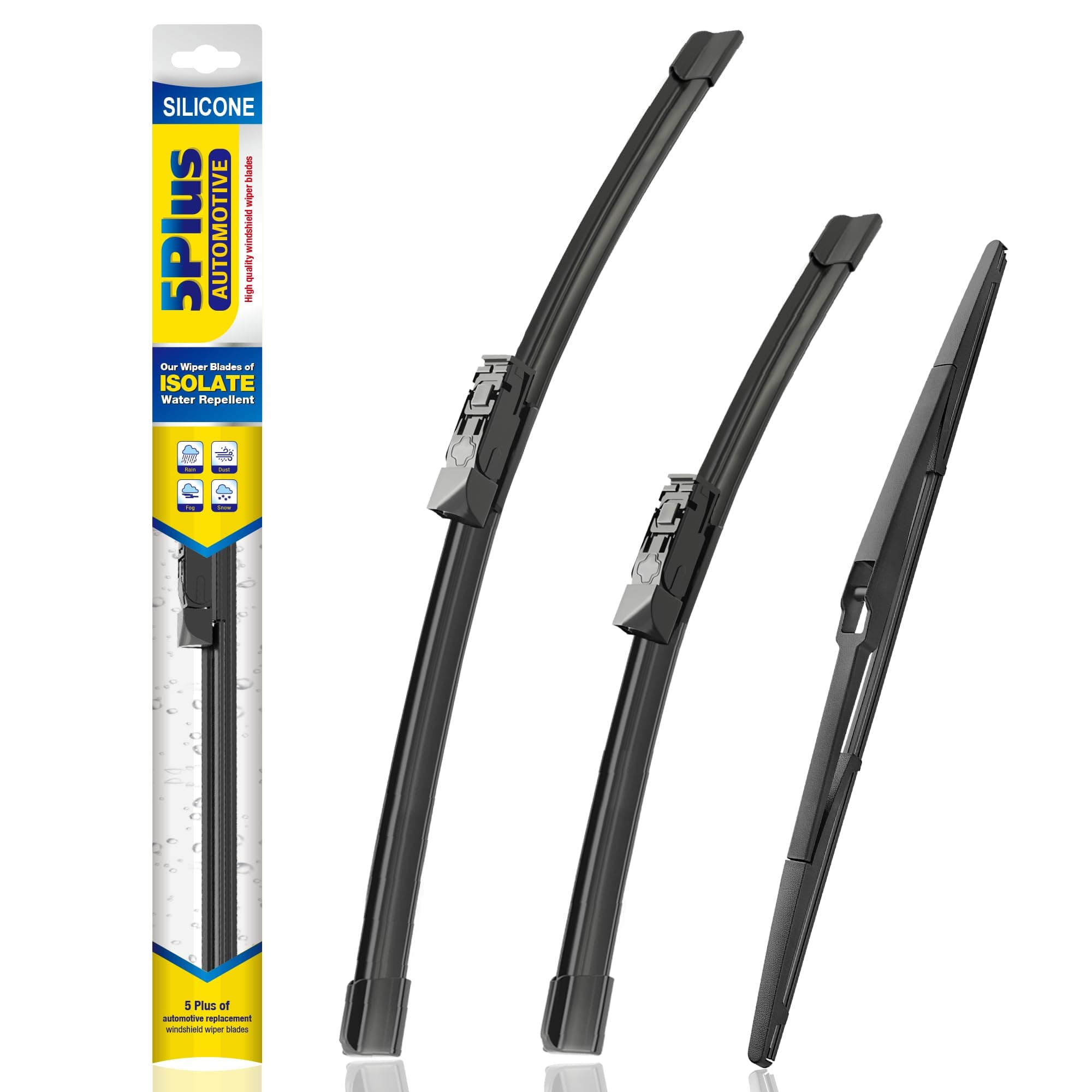 5 PLUS® Silicone Windshield Wipers Replacement for 2016 2017 2018 2019 2020 2021 2022 Toyota Prius Wiper Blades(Set of 3),Automotive Replacement Windshield Wiper Blades For My Car-28"/16"/16"