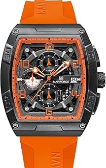 - NF8052 Luminous Hollow Dial Barrel-Shaped Silicon Strap Sports Watch