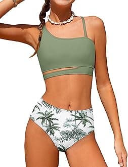 Girls Swimsuits Bikini Set Kids Cutout Bathing Suit Bikini Top Two Piece Girls' Swimwear