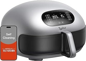 Typhur Dome Air Fryer, No.1 Cooking Speed Large Air Fryer with Superior Airflow, Self-cleaning Smart Digital Air Fryer with Dishwasher Safe Basket for Quick Easy Meals, Up to 32 Chicken Wings Capacity