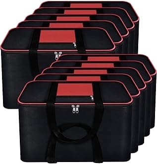 Storite 10 Pack Nylon Big Underbed Moisture Proof Storage Bag with Zippered Closure and Handle (Black, 54x46x28cm) Rectangular
