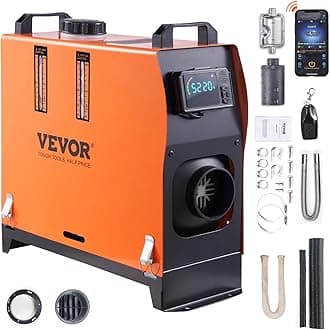VEVOR Diesel Air Heater, 12V 5KW Integrated Diesel Heater with Remote and LCD Display, 5L Tank Compact Diesel Heating Solution, Quick Warm-up for RVs, Trailers, Campers, Boats, and Indoor Use