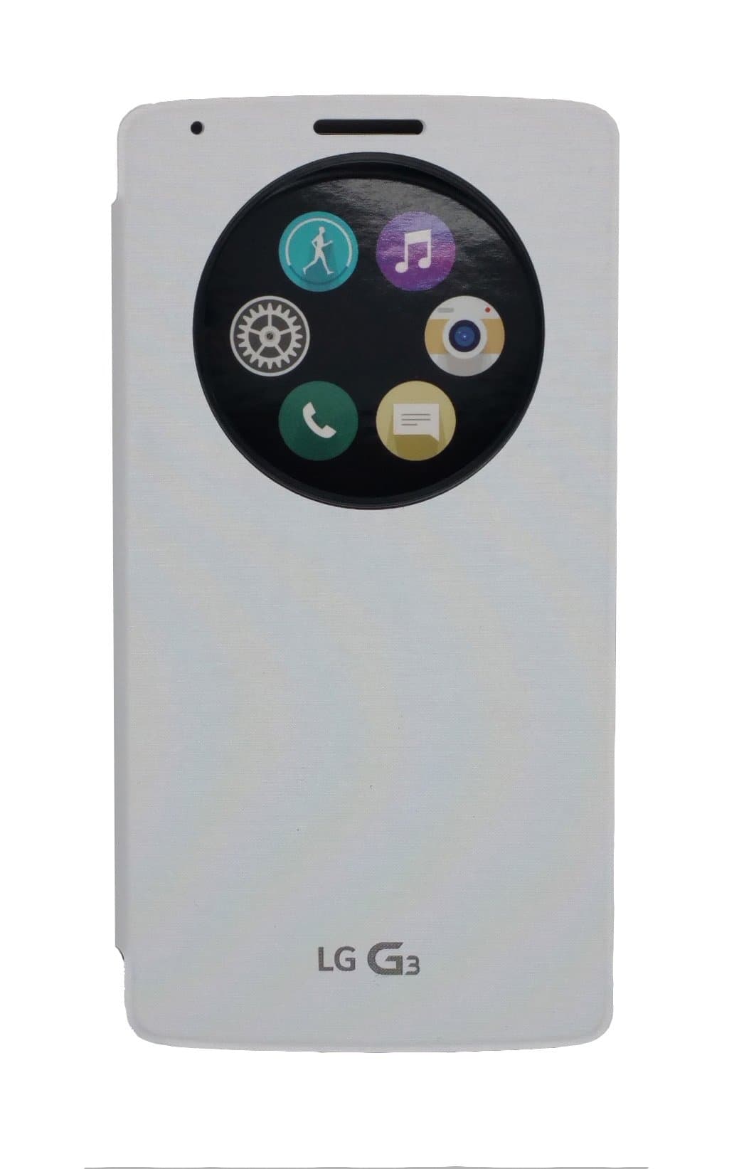 LG G3 Quick Circle Window Folio Case - Retail Packaging - White