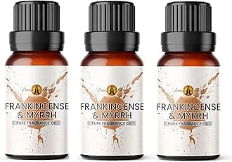 Aroma Energy | Frankincense & Myrrh Fragrance Oil 30ml (3 x 10ml) Highly Scented Oil for Diffuser, Candles, Soap Making, Wax Melt, Slime, Perfume | Vegan, Made in UK
