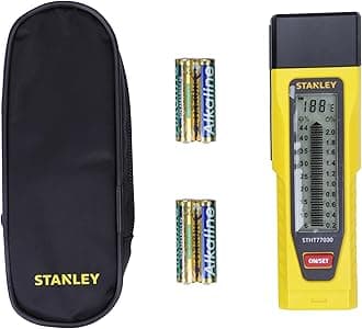 STANLEY Moisture Meter with Two Detection Pins and LCD Screen Includes 4 x AAA Batteries 0-77-030