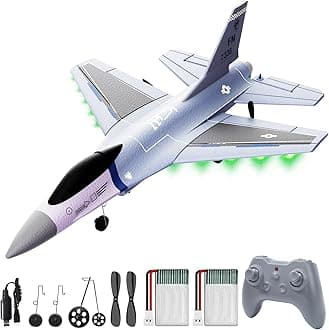 DEERCF16 Fighting Falcon RC Plane,3CH Remote Control Airplane Fighter Toys,2.4GHz 6-axis Gyro Stabilizer RTF Glider Aircraft Plane with 2 Batteries,Easy to Fly for Beginners Kids Adults