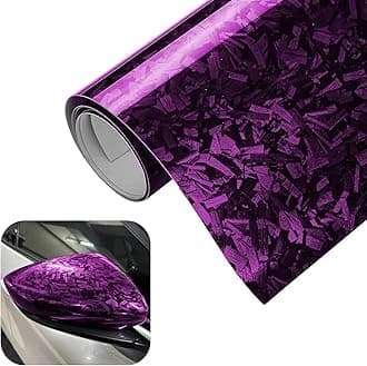 Gloss Forged Carbon Fiber Wrap, 1Ft x 3.5Ft DIY Decal Vinyl Wrap Roll, Self-Adhesive Film Sticker, Exterior Interior Accessories for Car SUV Truck and Motorcycle (Purple)