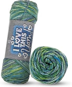 Hobby LobbyBlue Green Multi Print I Love This Yarn