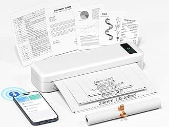 Portable Thermal Printer, Bluetooth Inkless Portable Printers Wireless for Travel Home Use, Small Mobile Compact Printer Compatible with Phone Laptop, Support 8.5'' x 11'' Letter Thermal Paper