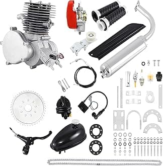 CUBELLIN Upgraded 100cc Bicycle Engine Kit 2 Stroke Bicycle Motor Kit Low Fuel Consumption Bike Engine Kit Air Cooling Bicycle Engine Kit 2024 New Motorized Bike Kit 36/44 Teeth Full Set