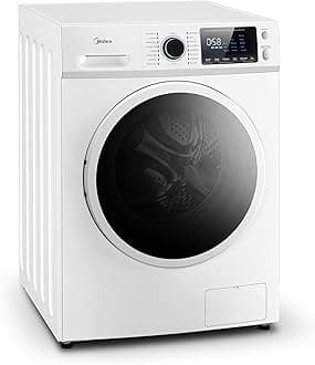 24 Inch All-in-One Front Load Washer Dryer Combo, 2.7 Cu.ft 26lbs Ventless Full-Automatic Washing Machine with Steam Care, Overnight Dry, 1400 RPM 16 Wash Cycles, White