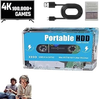 Retro Disk, Retro Cassette Game Console, Retro Game Console, 4K HDMI Output, Plug and Play Video Game Stick Built in 100000+ Games