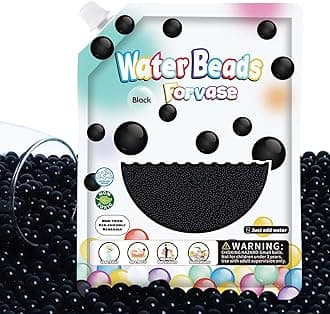 MadeTop 120,000 Pcs Black Water Beads,Non Toxic Water Beads for Vase Filler,Plant,Floating Candles,Wedding and Home Decoration