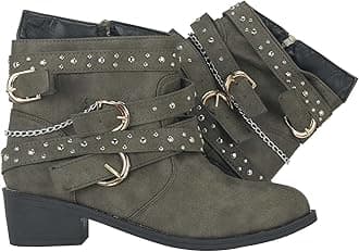 Casual Ankle Boots Women's Leather Fashion Chunky Heels Breathable Women's High Zip Shoes Retro Short Boots Women's Rain Boots Women Waterproof Lightweight