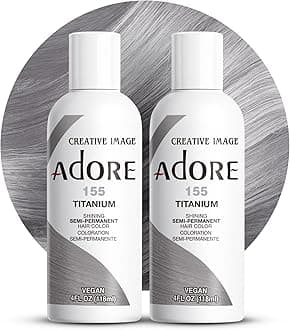 Adore Semi-Permanent Haircolor #155 Titanium 4 Ounce 118ml 2 Pack