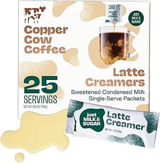 Copper Cow Coffee California Sweetened Condensed Milk Creams - Individual, All-Natural Pre-Filled Packs - (Pack of 25)