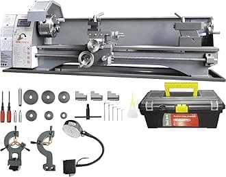 VEVOR Metal Lathe Machine, 8.3'' x 29.5'', Precision Benchtop Power Metal Lathe, 0-2500 RPM Continuously Variable Speed, 750W Brushless Motor Metal Gears, with Tool Box for Processing Precision Parts