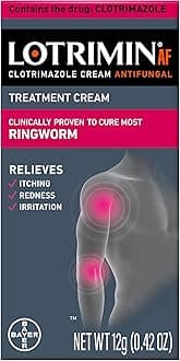 AF Ringworm Cream Clotrimazole 1% - Clinically Proven Effective Antifungal Cream Treatment of Most Ringworm, For Adults and Kids Over 2 years, .42 Ounce (12 Grams)