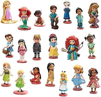 Disney Store Girl's Animators' Collection Mega Figurine Play Set – 20-Piece Set, Authentic Characters, Interactive Toy Figures, for Kids, Ages 3+, Durable Design