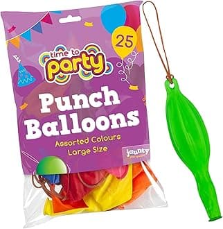 Jaunty Partyware 25x Large Punch Balloons for Kids Ideal Party Bag Fillers For Birthdays - 12 Inch Large Size - Assorted Colours - Fun Children’s Party Ideas - Thick & Strong - Easy to Inflate