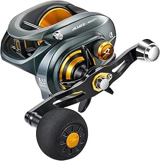Piscifun Alijoz 400 Baitcast Fishing Reel, 38lb Max Drag Aluminum Alloy Frame, Available in 6.6:1/8.1:1 Ratio, Freshwater and Saltwater Low Profile Casting Reel for Musk