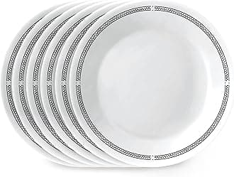 Corelle 6-Piece 6.75" Appetizer Round Plates, Vitrelle Triple Layer Glass, Lightweight Round Plates, Dessert Plates, Chip and Scratch Resistant, Microwave and Dishwasher Safe, Brasserie