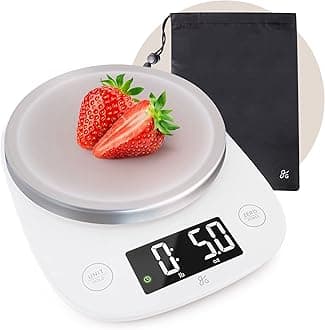 Greater Goods Premium Baking Scale with Bag, Ultra Accurate, Digital Kitchen Scale, Prep Baked Goods, Weigh Food and Coffee, or Use for Meal Prep, Four Units of Measurement, Designed in St. Louis