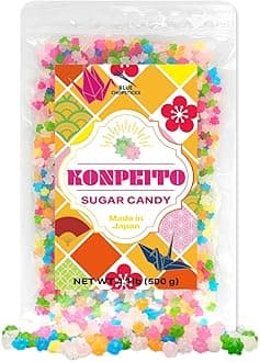 Konpeito, Japanese Star Candy, Assorted Colors & Flavors, Made in Japan,1.1lb (500g)