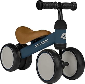 Retrospec Cricket Baby Walker Balance Bike with 4 Wheels for Ages 12-24 months - Toddler Bicycle Toy for 1 Year Old’s - Ride On Toys for Boys and Girls
