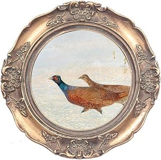 WINPLUS+ Vintage Picture Frames 4x4 Round,Luxury Antique Photo Frames With Green Rust Embossed Flower Furnishing, Retro Style Decor, Wall and Tabletop Display, Art Gallery (4 * 4-Bronze)